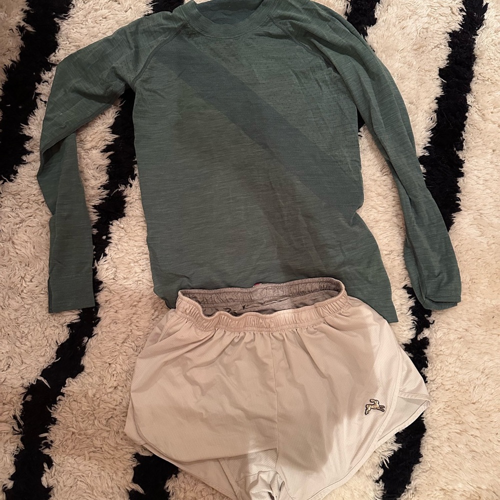 Tracksmith Merino Wool Long Sleeve and Shorts